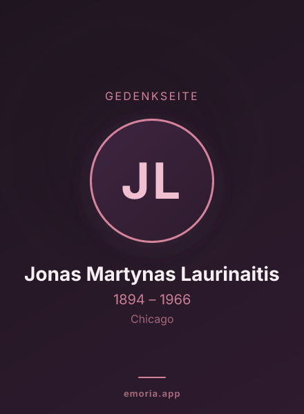 Gedenkportrait von Jonas Martynas Laurinaitis