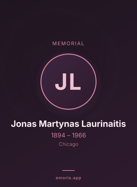 Memorial portrait of Jonas Martynas Laurinaitis