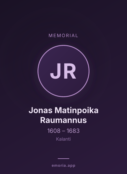 Memorial portrait of Jonas Matinpoika Raumannus