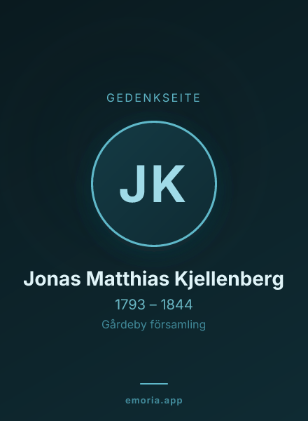 Gedenkportrait von Jonas Matthias Kjellenberg