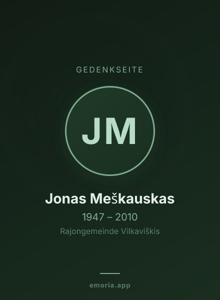 Gedenkportrait von Jonas Meškauskas