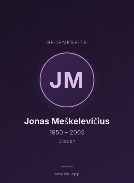 Gedenkportrait von Jonas Meškelevičius