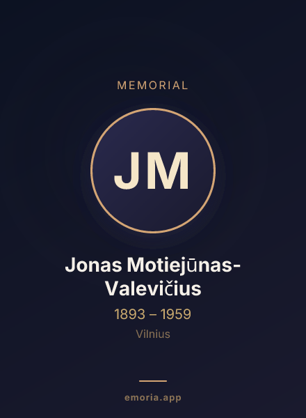Memorial portrait of Jonas Motiejūnas-Valevičius