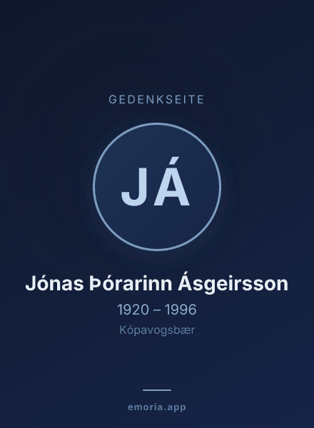 Gedenkportrait von Jónas Þórarinn Ásgeirsson