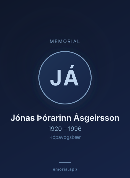 Memorial portrait of Jónas Þórarinn Ásgeirsson