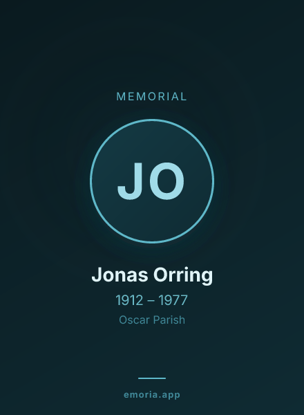 Memorial portrait of Jonas Orring