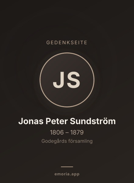 Gedenkportrait von Jonas Peter Sundström