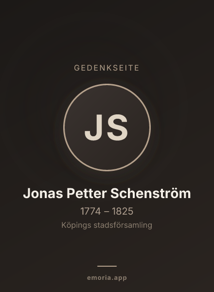 Gedenkportrait von Jonas Petter Schenström