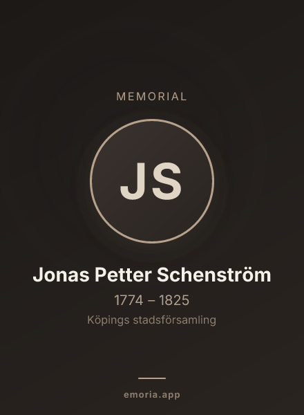 Memorial portrait of Jonas Petter Schenström