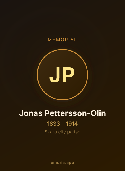 Memorial portrait of Jonas Pettersson-Olin