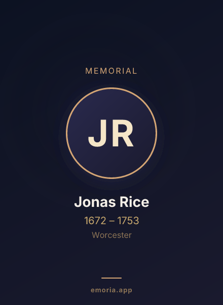 Memorial portrait of Jonas Rice