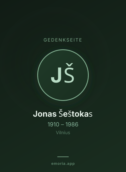 Gedenkportrait von Jonas Šeštokas
