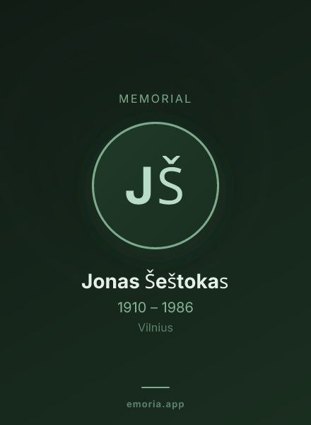 Memorial portrait of Jonas Šeštokas