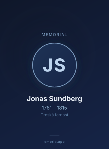 Memorial portrait of Jonas Sundberg