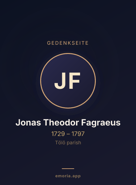 Gedenkportrait von Jonas Theodor Fagraeus