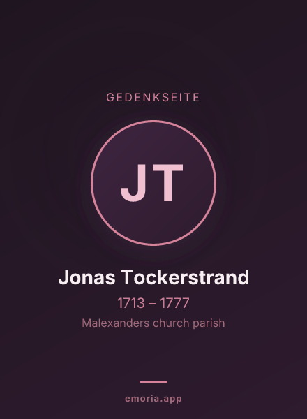 Gedenkportrait von Jonas Tockerstrand