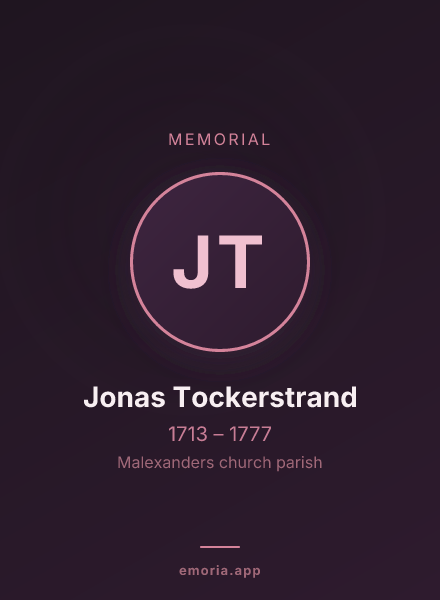 Memorial portrait of Jonas Tockerstrand
