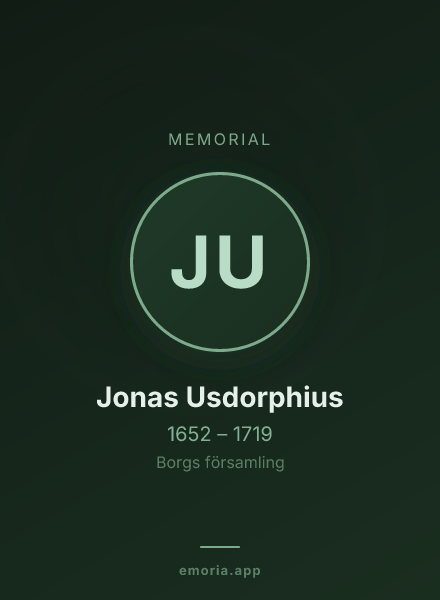 Memorial portrait of Jonas Usdorphius