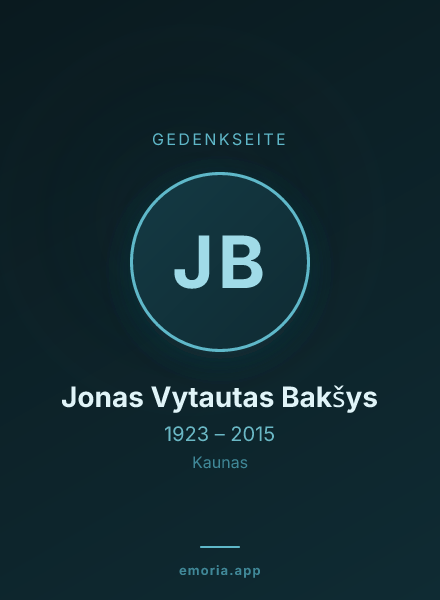 Gedenkportrait von Jonas Vytautas Bakšys
