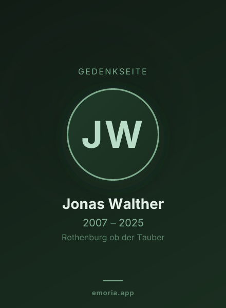 Gedenkportrait von Jonas Walther