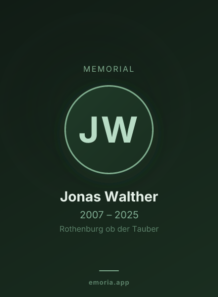 Memorial portrait of Jonas Walther