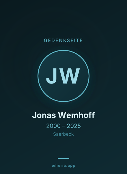 Gedenkportrait von Jonas Wemhoff