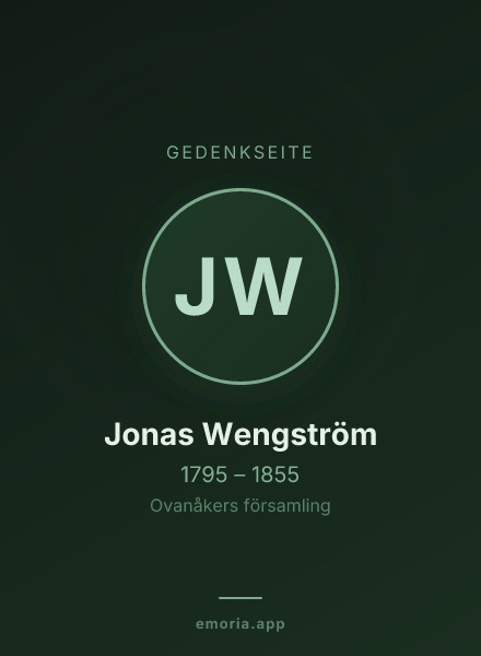 Gedenkportrait von Jonas Wengström