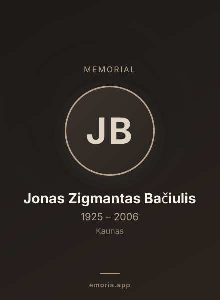 Memorial portrait of Jonas Zigmantas Bačiulis