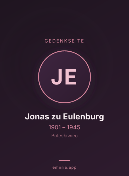 Gedenkportrait von Jonas zu Eulenburg