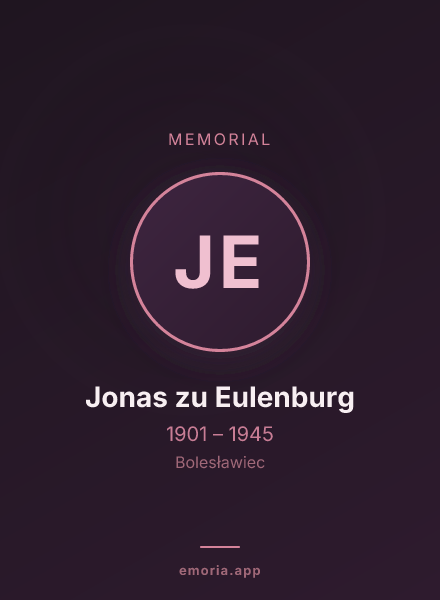 Memorial portrait of Jonas zu Eulenburg