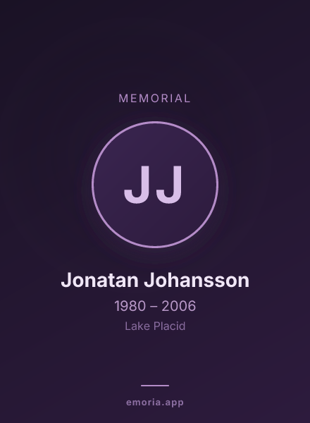 Memorial portrait of Jonatan Johansson