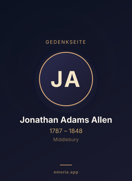 Gedenkportrait von Jonathan Adams Allen