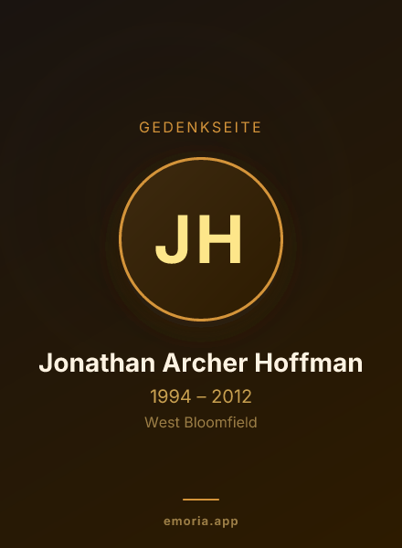 Gedenkportrait von Jonathan Archer Hoffman