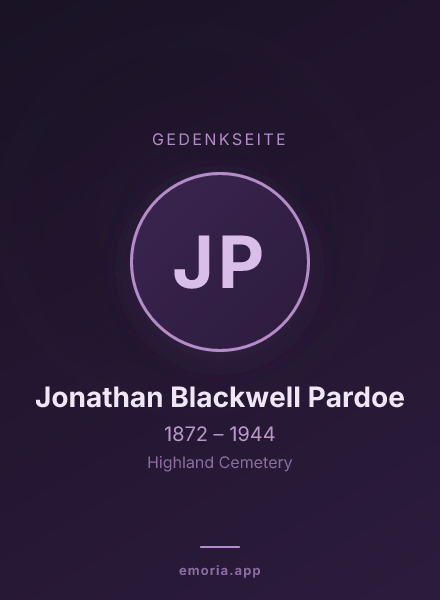 Gedenkportrait von Jonathan Blackwell Pardoe
