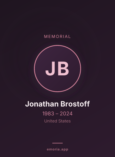Memorial portrait of Jonathan Brostoff