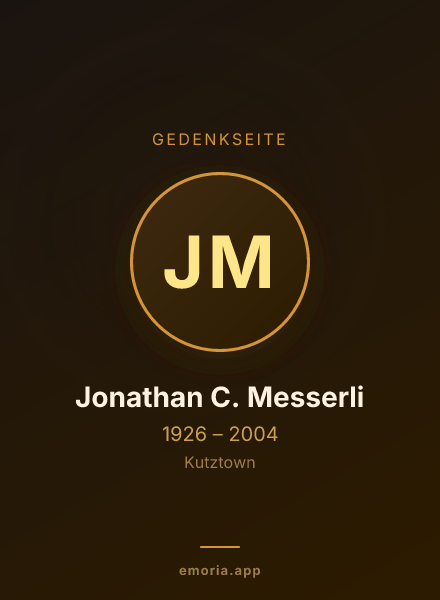 Gedenkportrait von Jonathan C. Messerli