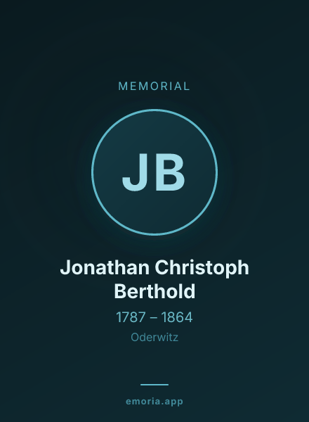 Memorial portrait of Jonathan Christoph Berthold