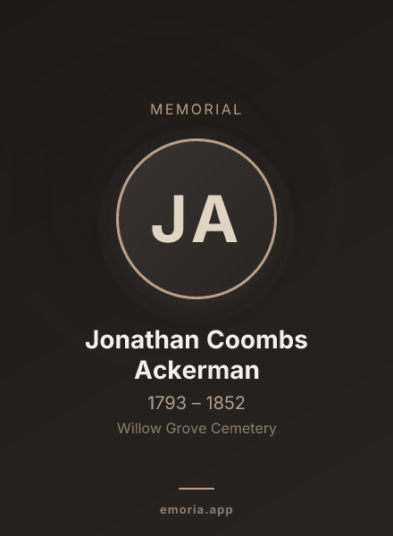 Memorial portrait of Jonathan Coombs Ackerman