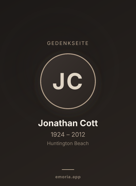 Gedenkportrait von Jonathan Cott