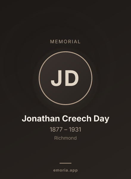 Memorial portrait of Jonathan Creech Day