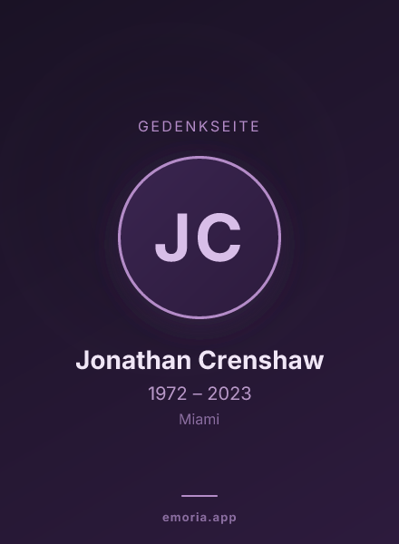 Gedenkportrait von Jonathan Crenshaw