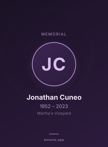 Memorial portrait of Jonathan Cuneo