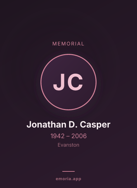Memorial portrait of Jonathan D. Casper
