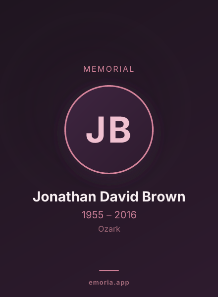 Memorial portrait of Jonathan David Brown