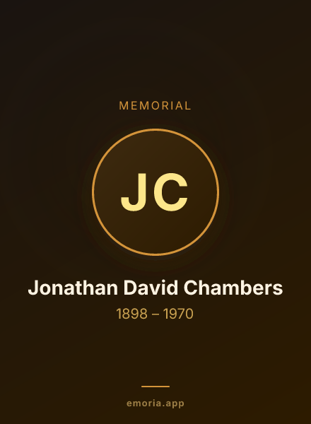 Memorial portrait of Jonathan David Chambers