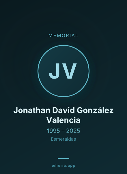 Memorial portrait of Jonathan David González Valencia