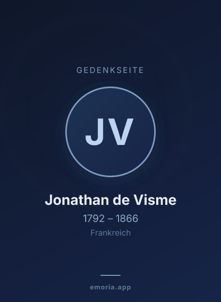 Gedenkportrait von Jonathan de Visme