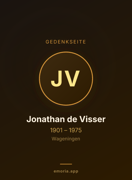 Gedenkportrait von Jonathan de Visser