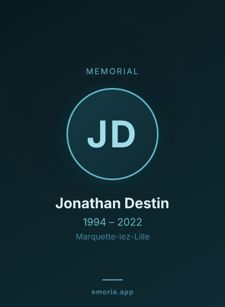 Memorial portrait of Jonathan Destin