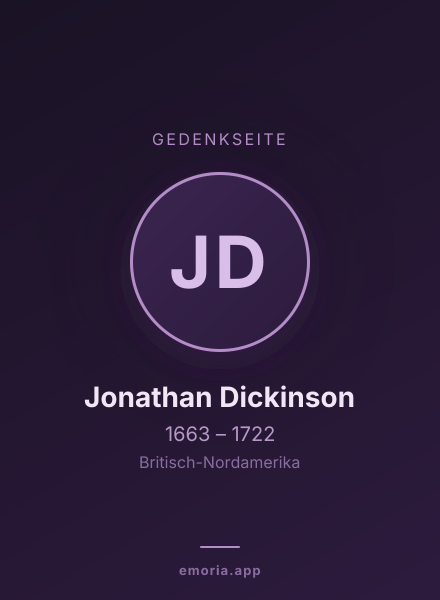 Gedenkportrait von Jonathan Dickinson